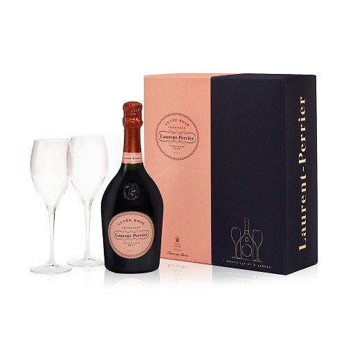 Laurent-Perrier Rose NV 75cl + 2 Glasses Set
