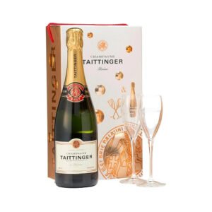 Taittinger Brut Reserve NV 75cl + 2 Glasses Pack