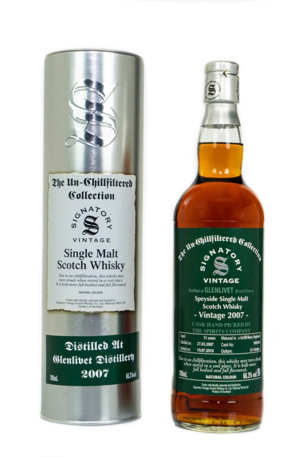 Dram Full Exclusive Glenlivet 2007 Aged 11 Years Single Malt Scotch Whisky – Signatory Vintage (700ml)