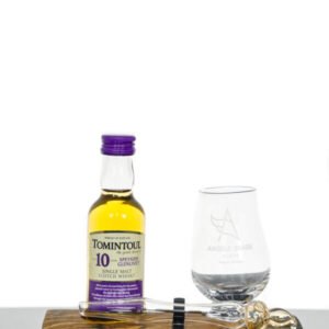 Angels’ Share Glassware Whisky Miniature Set with Tomintoul 10 Years Old Miniature