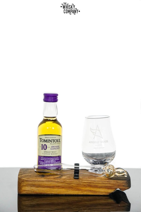 Angels’ Share Glassware Whisky Miniature Set with Tomintoul 10 Years Old Miniature