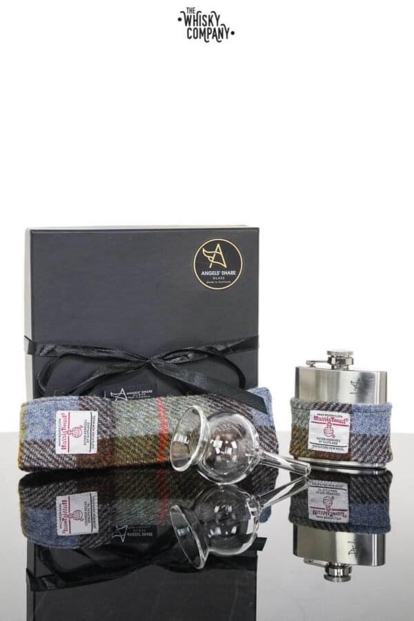 Angels’ Share Harris Tweed Hip Flask Dropper & Funnel Gift Set – McLeod Blue